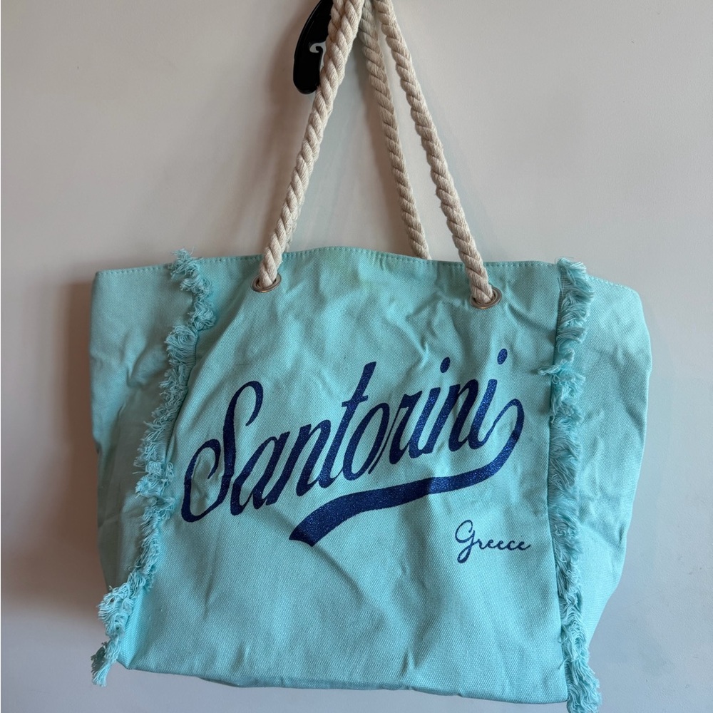 Santorini Greece 🇬🇷 Blue Tote Bag